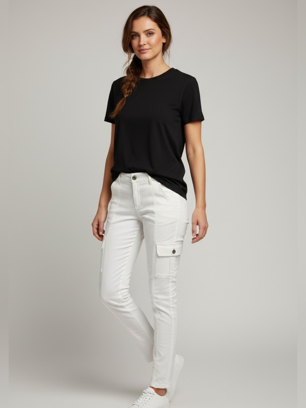 NWT Joe’s Jeans White Cargo Pants 27 Low Rise Y2K Gorpcore Utilitarian